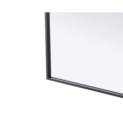 Notched Metal Mirror 24x42 inch in Black