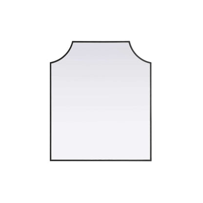 Notched Metal Mirror 27x32 inch in Black