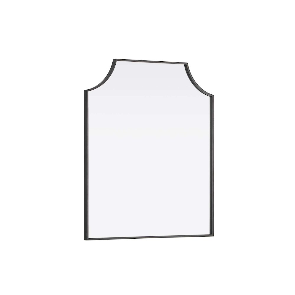 Notched Metal Mirror 27x32 inch in Black