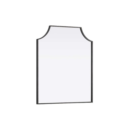 Notched Metal Mirror 27x32 inch in Black