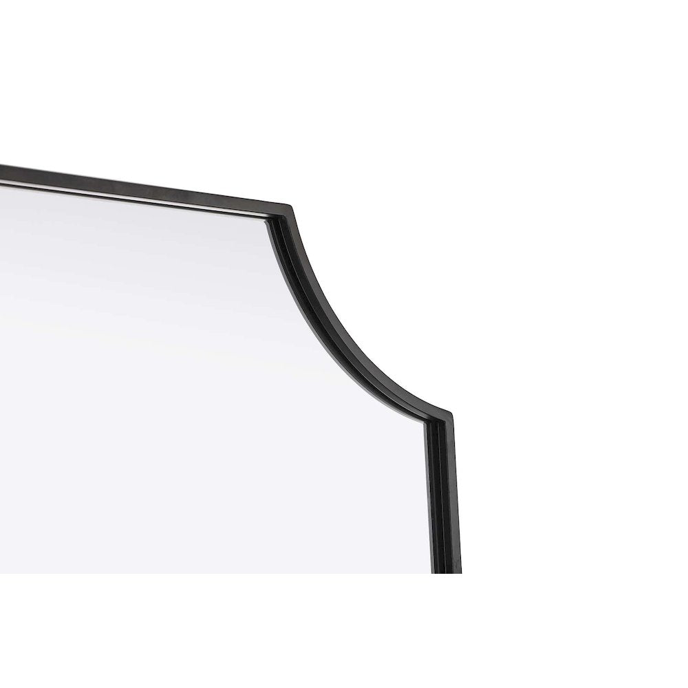Notched Metal Mirror 27x32 inch in Black