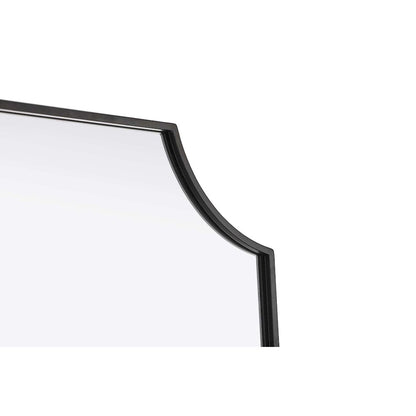 Notched Metal Mirror 27x32 inch in Black