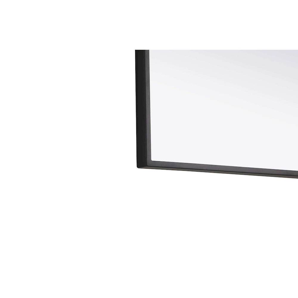 Notched Metal Mirror 27x32 inch in Black