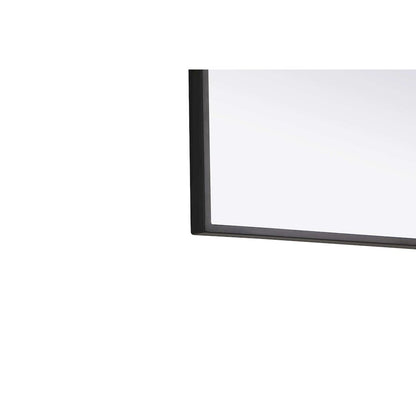 Notched Metal Mirror 27x32 inch in Black