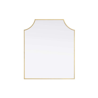 Notched Metal Mirror 27x32 inch in Brass