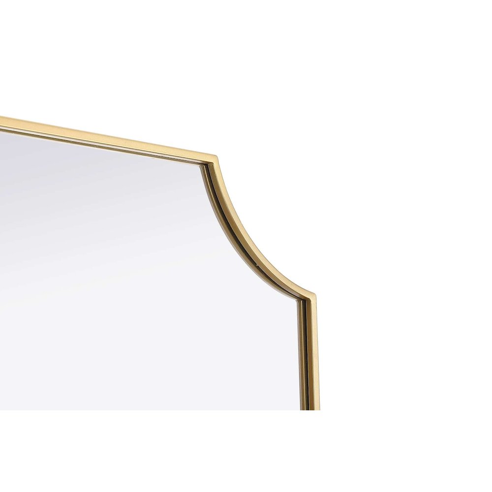 Notched Metal Mirror 27x32 inch in Brass