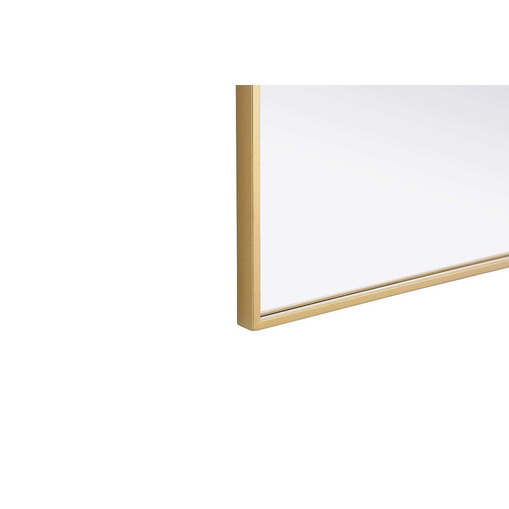 Notched Metal Mirror 27x32 inch in Brass