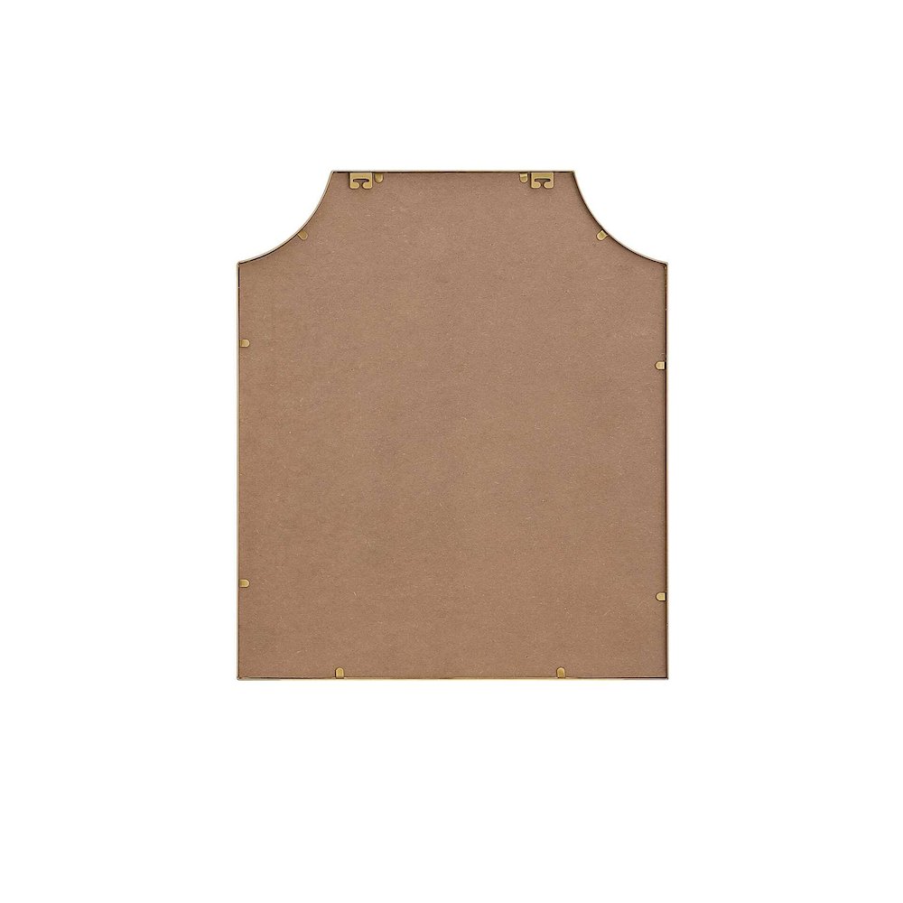 Notched Metal Mirror 27x32 inch in Brass