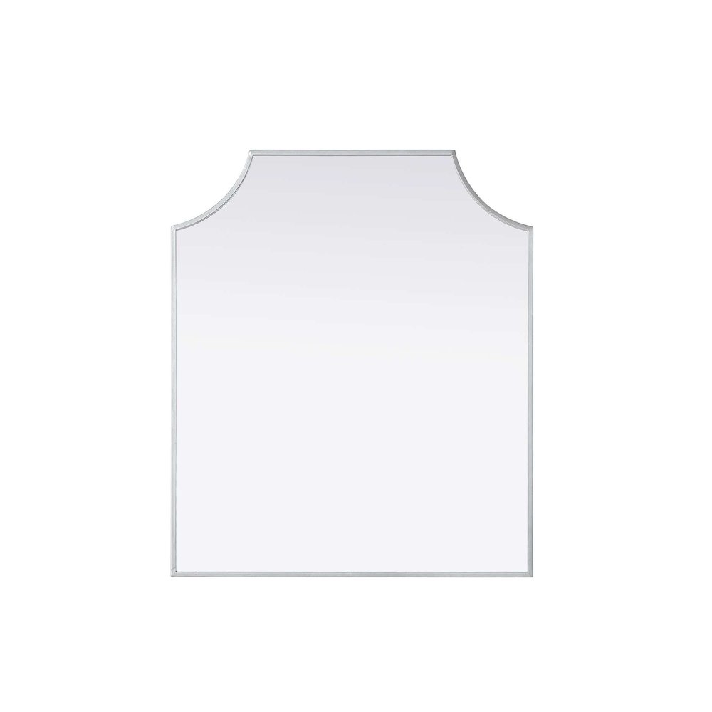 Notched Metal Mirror 27x32 inch in Silver