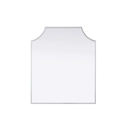 Notched Metal Mirror 27x32 inch in Silver
