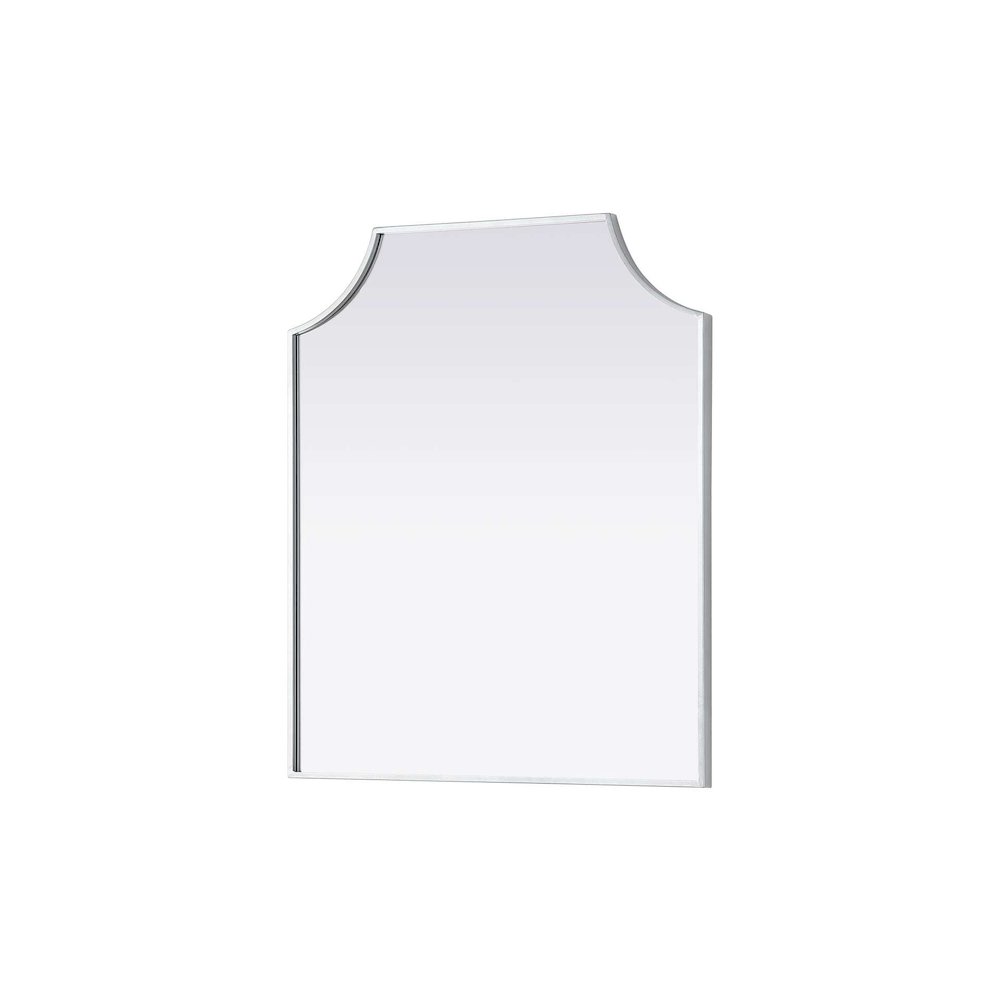 Notched Metal Mirror 27x32 inch in Silver