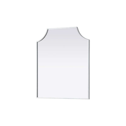 Notched Metal Mirror 27x32 inch in Silver