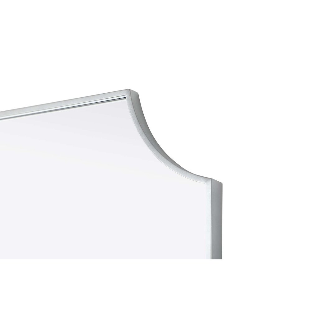 Notched Metal Mirror 27x32 inch in Silver