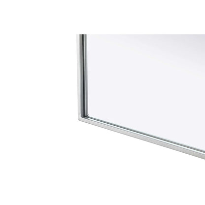 Notched Metal Mirror 27x32 inch in Silver