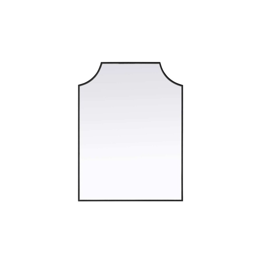 Notched Metal Mirror 27x36 inch in Black
