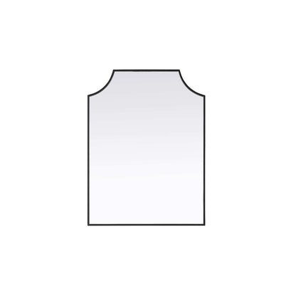 Notched Metal Mirror 27x36 inch in Black