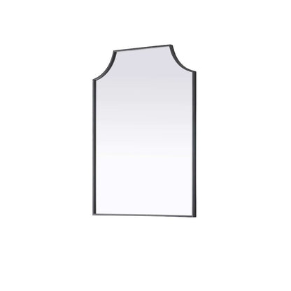 Notched Metal Mirror 27x36 inch in Black