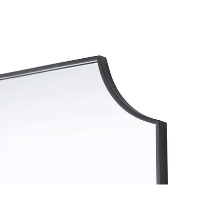 Notched Metal Mirror 27x36 inch in Black