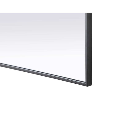 Notched Metal Mirror 27x36 inch in Black