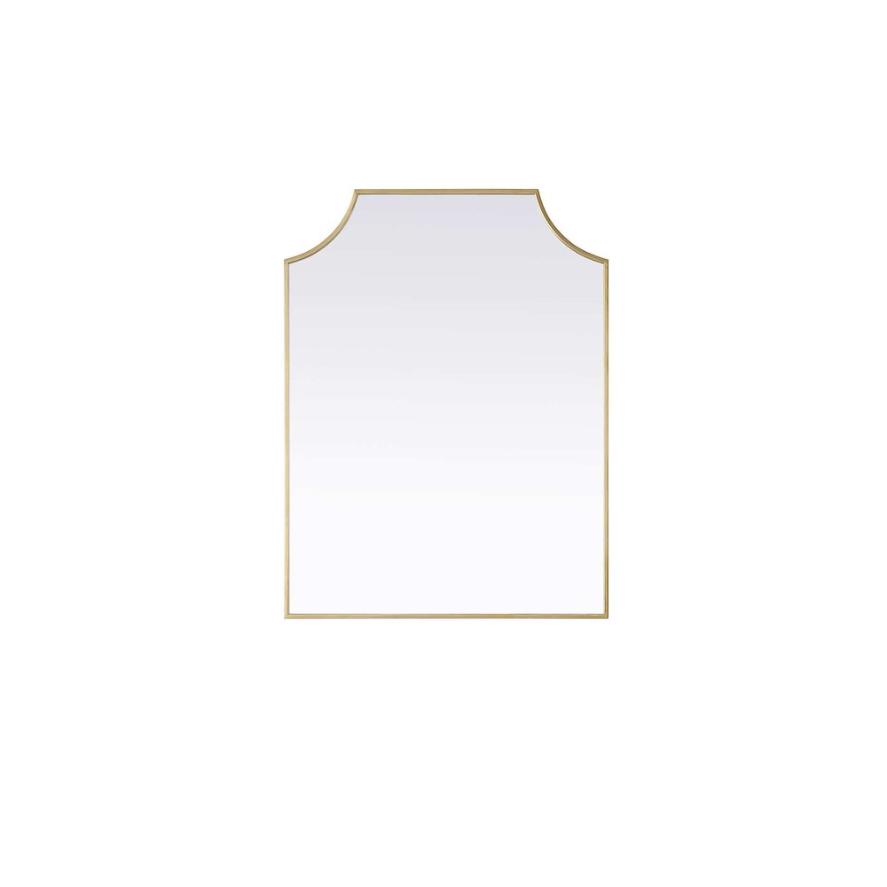 Notched Metal Mirror 27x36 inch in Brass