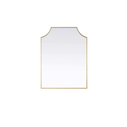 Notched Metal Mirror 27x36 inch in Brass