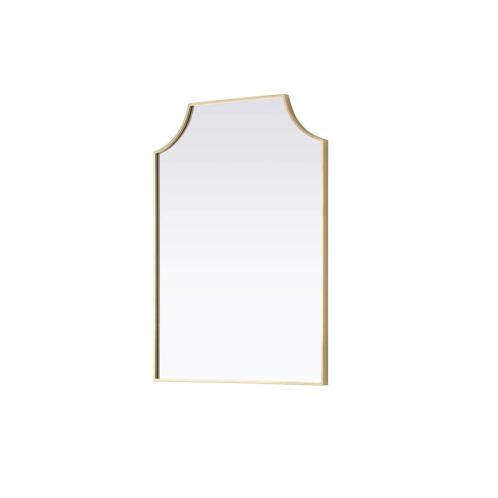 Notched Metal Mirror 27x36 inch in Brass