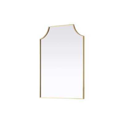 Notched Metal Mirror 27x36 inch in Brass