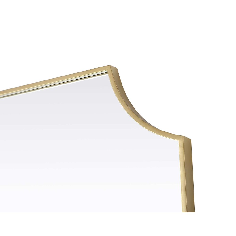Notched Metal Mirror 27x36 inch in Brass