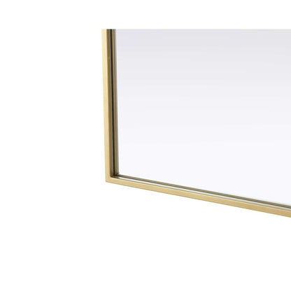 Notched Metal Mirror 27x36 inch in Brass