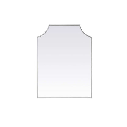 Notched Metal Mirror 27x36 inch in Silver