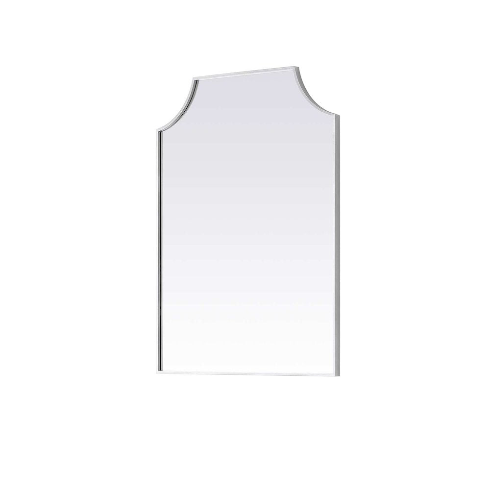 Notched Metal Mirror 27x36 inch in Silver