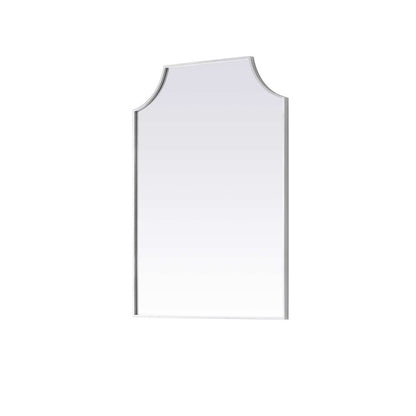 Notched Metal Mirror 27x36 inch in Silver