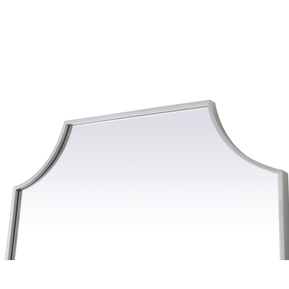 Notched Metal Mirror 27x36 inch in Silver