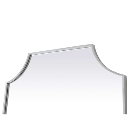Notched Metal Mirror 27x36 inch in Silver