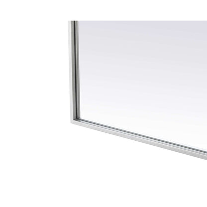 Notched Metal Mirror 27x36 inch in Silver