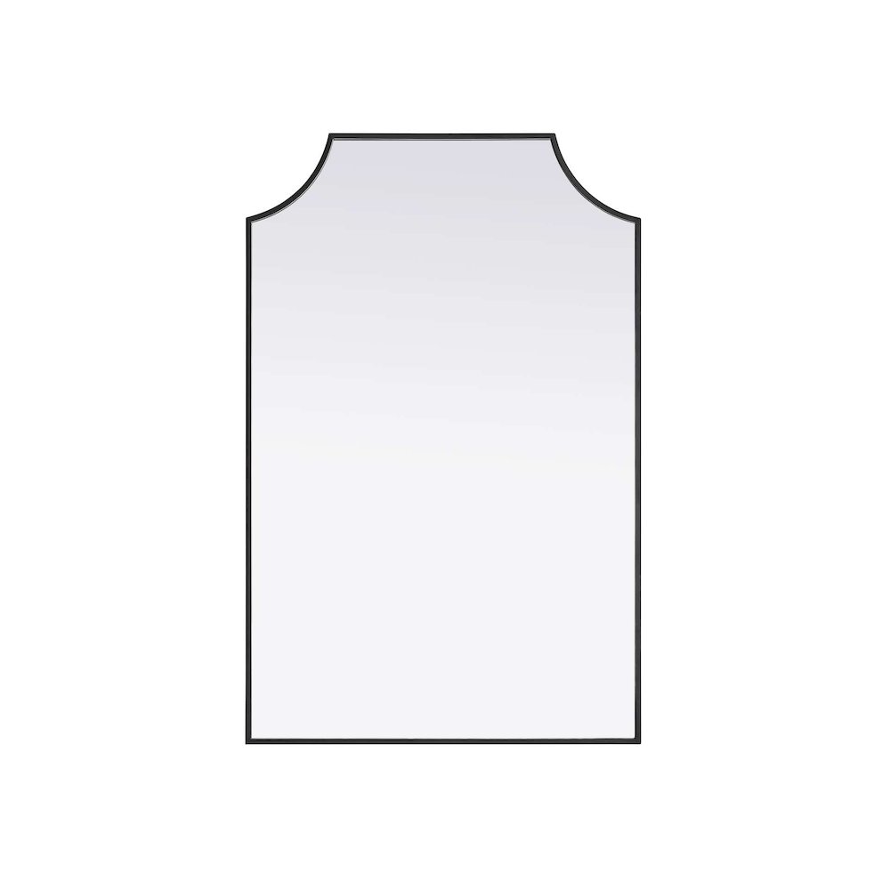Notched Metal Mirror 27x42 inch in Black