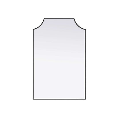 Notched Metal Mirror 27x42 inch in Black