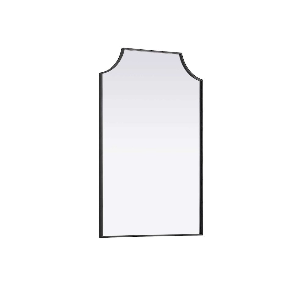 Notched Metal Mirror 27x42 inch in Black