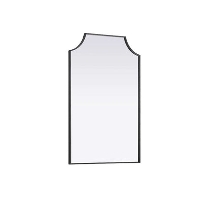 Notched Metal Mirror 27x42 inch in Black