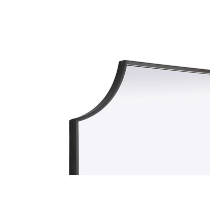 Notched Metal Mirror 27x42 inch in Black