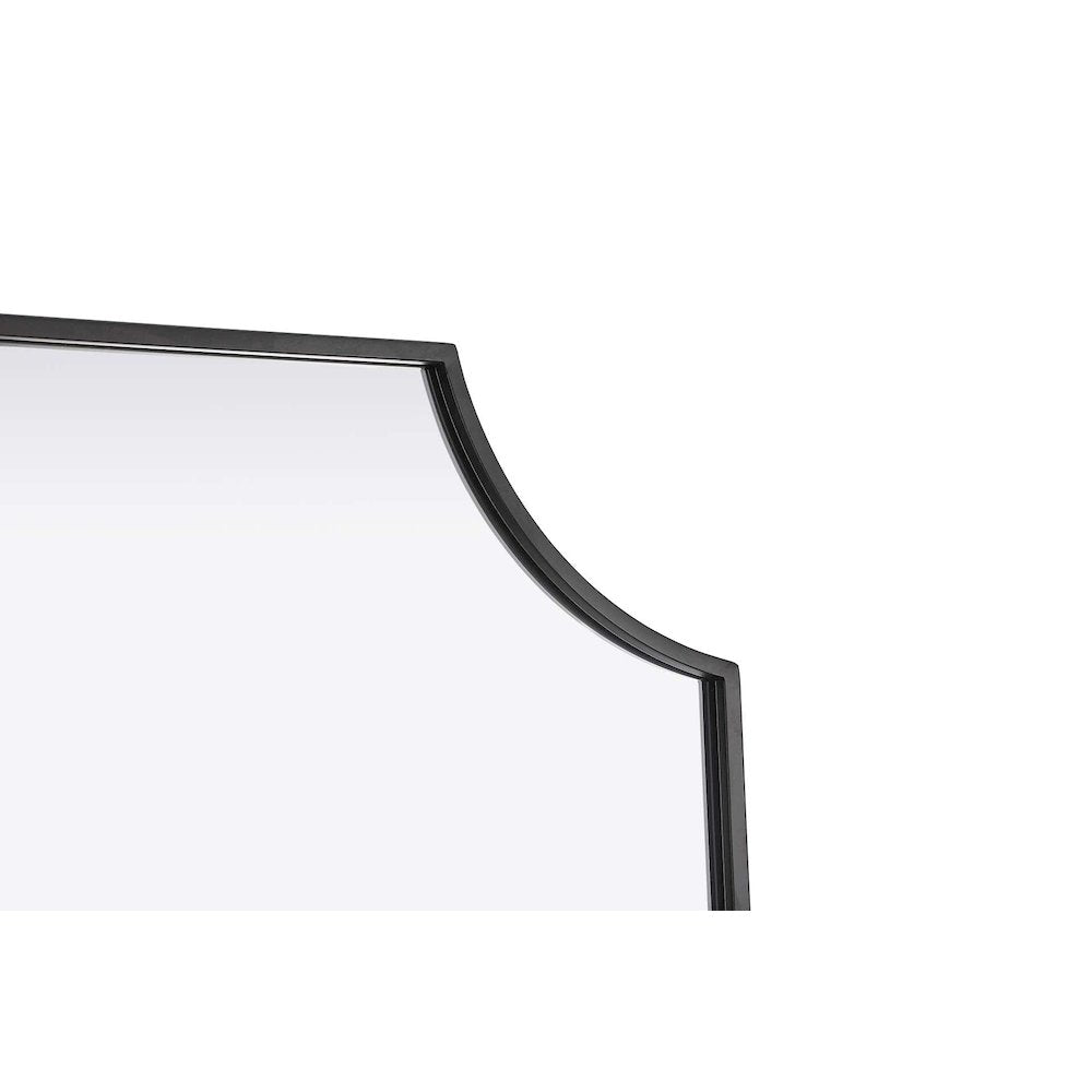 Notched Metal Mirror 27x42 inch in Black