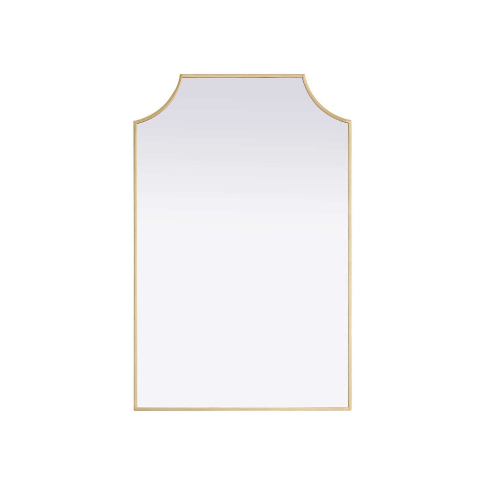 Notched Metal Mirror 27x42 inch in Brass