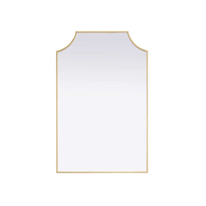 Notched Metal Mirror 27x42 inch in Brass