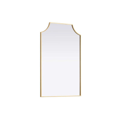 Notched Metal Mirror 27x42 inch in Brass