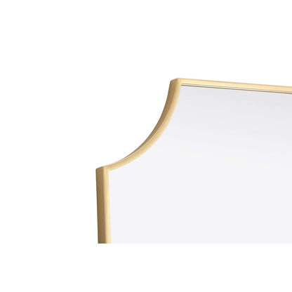 Notched Metal Mirror 27x42 inch in Brass