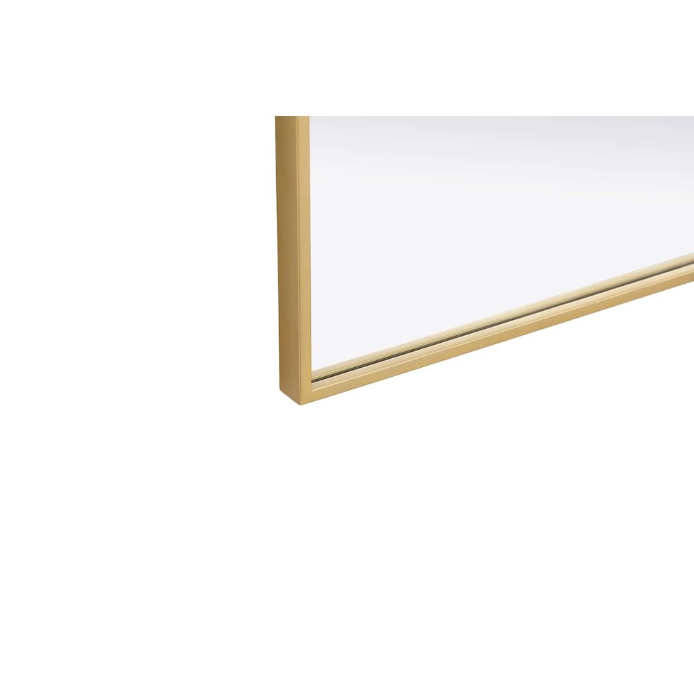Notched Metal Mirror 27x42 inch in Brass