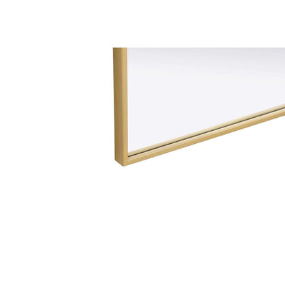 Notched Metal Mirror 27x42 inch in Brass