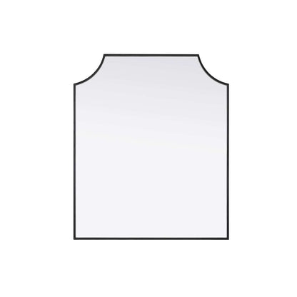 Notched Metal Mirror 30x36 inch in Black