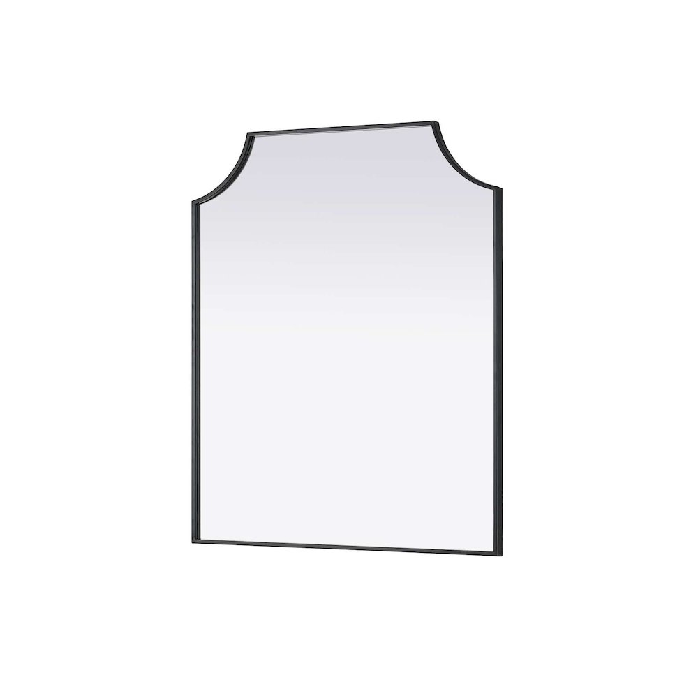 Notched Metal Mirror 30x36 inch in Black