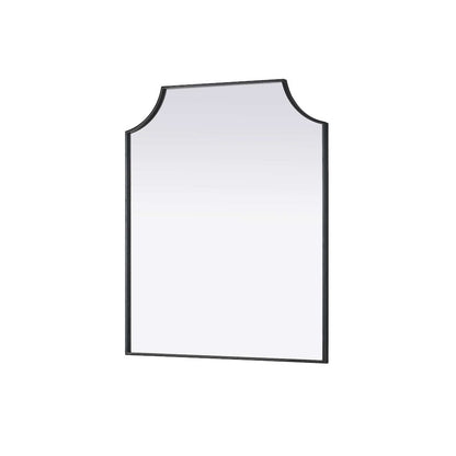 Notched Metal Mirror 30x36 inch in Black